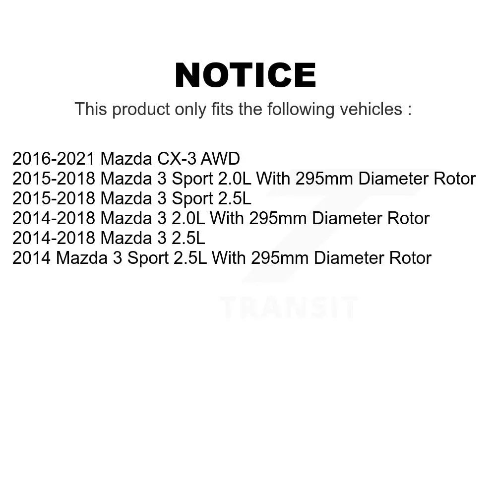 Front Disc Brake Rotors Pair For Mazda 3 CX-3 Sport K8-100543