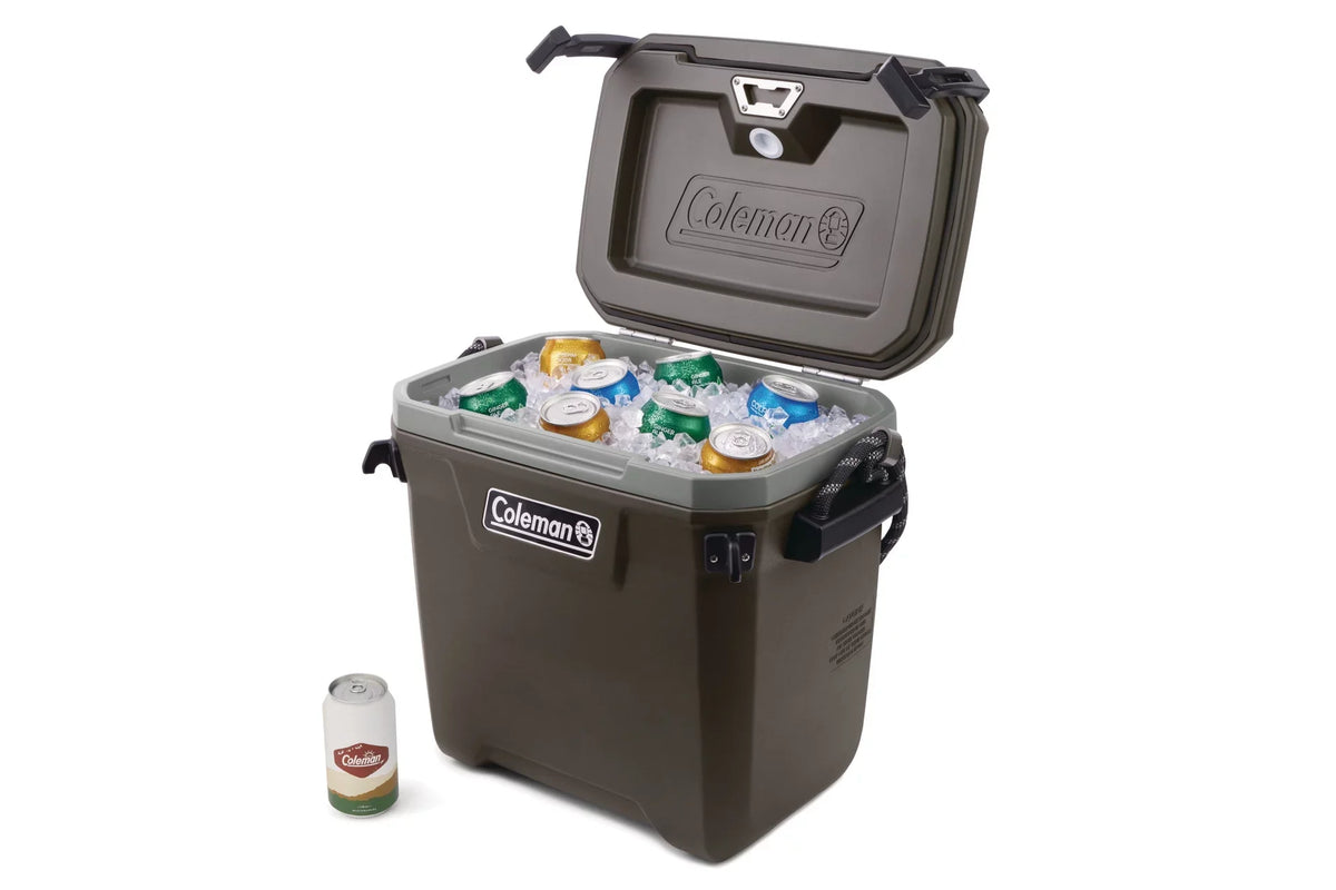 Coleman Convoy High Performance Series 28qt Hard Ice Chest Cooler, Brown, 17.75"' x'13.25" x 19.5"
