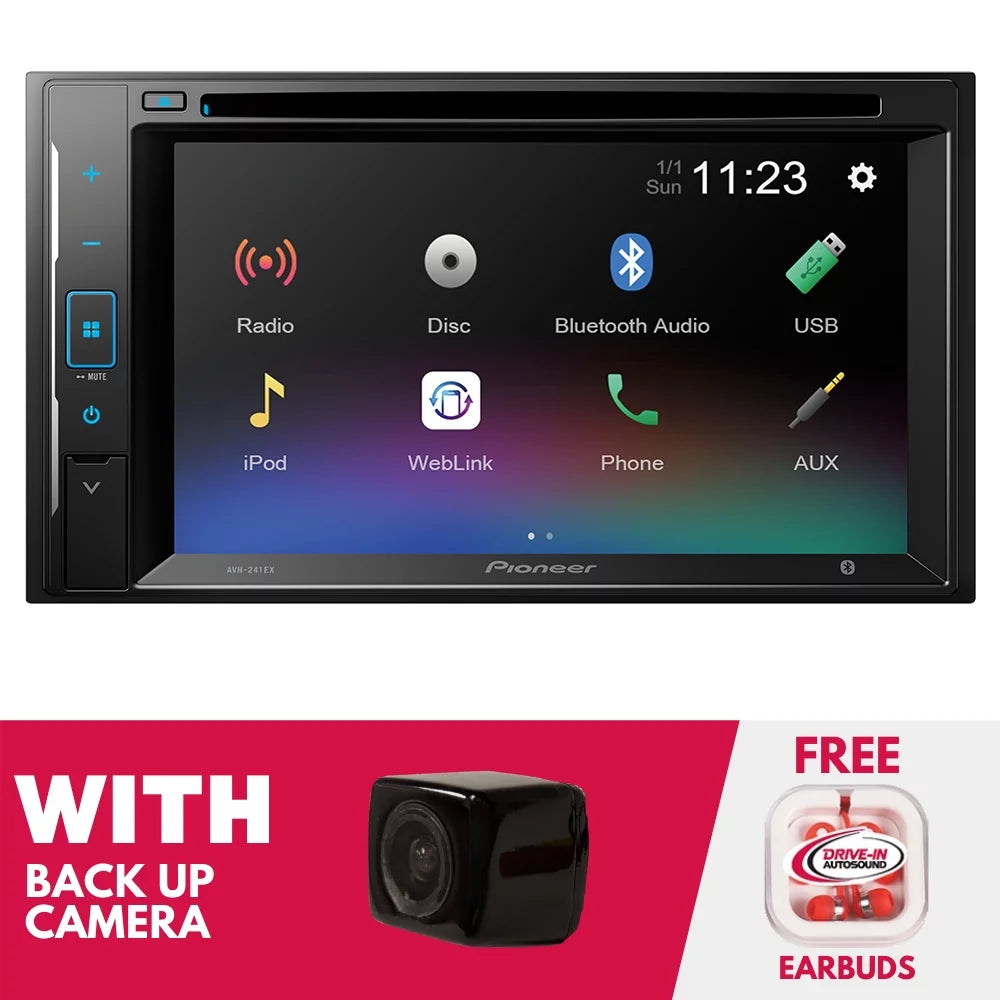 New Pioneer AVH-241EX 6.2 Centimeter Digital Media and DVD Receiver with Backup Camera