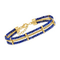 Ross-Simons Lapis Bead and Snake-Chain Bracelet in 18kt Gold Over Sterling, Women's, Adult
