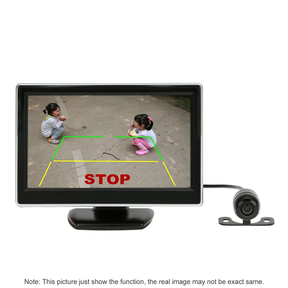 CACAGOO 5 Unit TFT LCD Display Monitor Car Rear View Backup Reverse System + HD Parking Camera