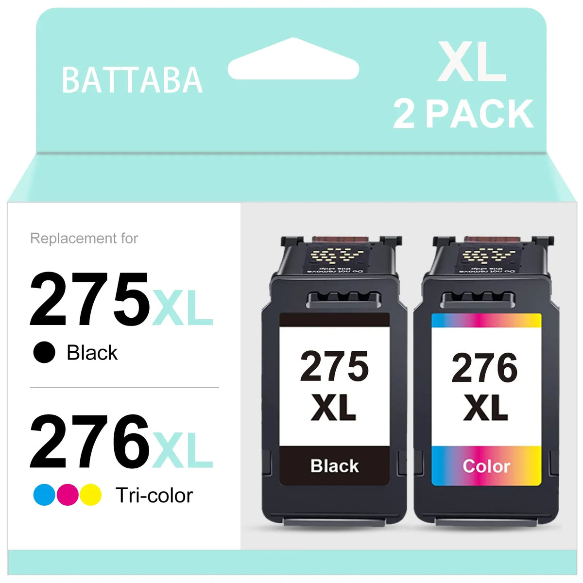 275XL Ink Cartridges for Canon Ink 275 and 276 for Pixma TS3522 TS3520 TS3500 TR4722 TR4720 TR4700 Midnight Tri-Color)