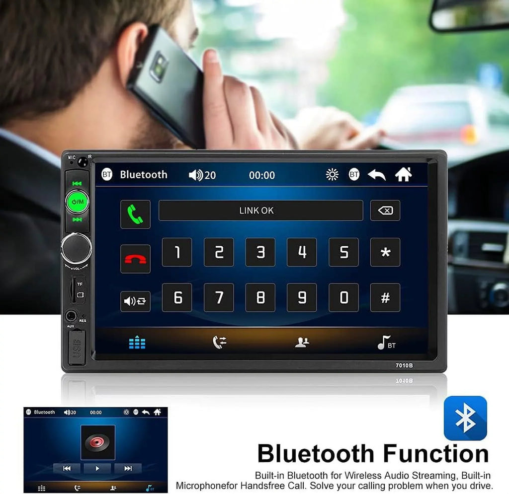HD Touch Screen Car Stereo Car MP4 MP5 player 2 DIN Bluetooth 7 Centimeter car radio with Rear View Camera/ Mirror Link /Car Audio /Video /FM /USB /TF /AUX