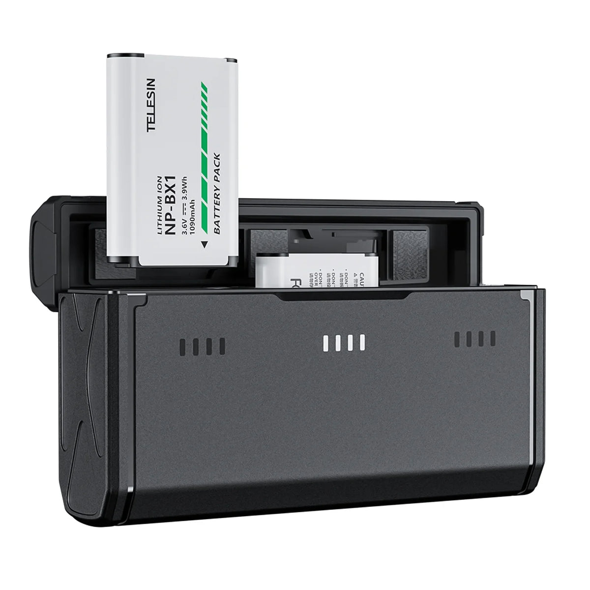 Dcenta Charging Case with TELESIN CMR-001 2pcs NP-BX1 Batteries + 3-Slot Battery: Compatible with Sony ZV-1/ RX100M6/ H400/ WX350/ RX100/ HX50/ HDR-PJ410/ FDR-X3000R/ HDR-CX405/ FDR-