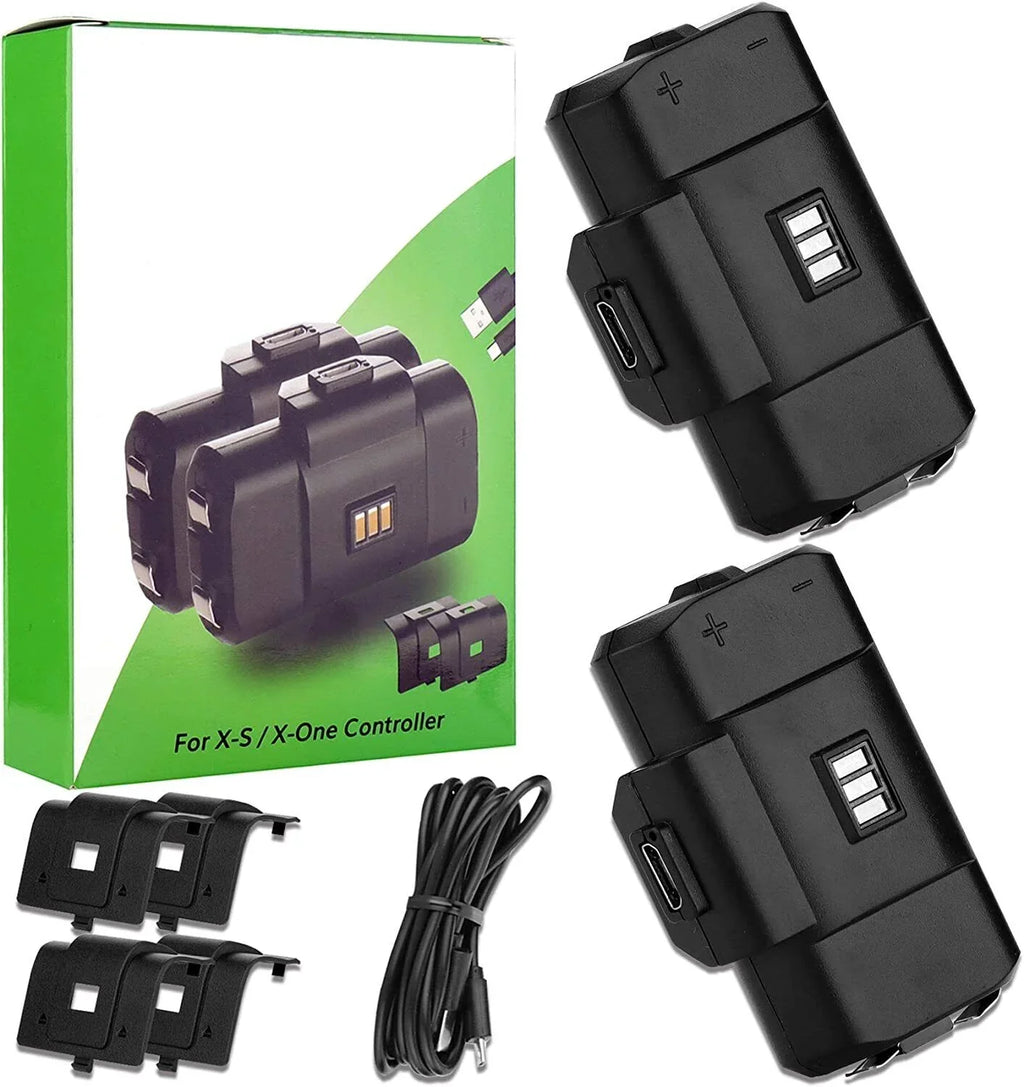 4x Rechargeable Battery Pack with 8pcs Battery Covers For XBox One X/S Series X/S Controller