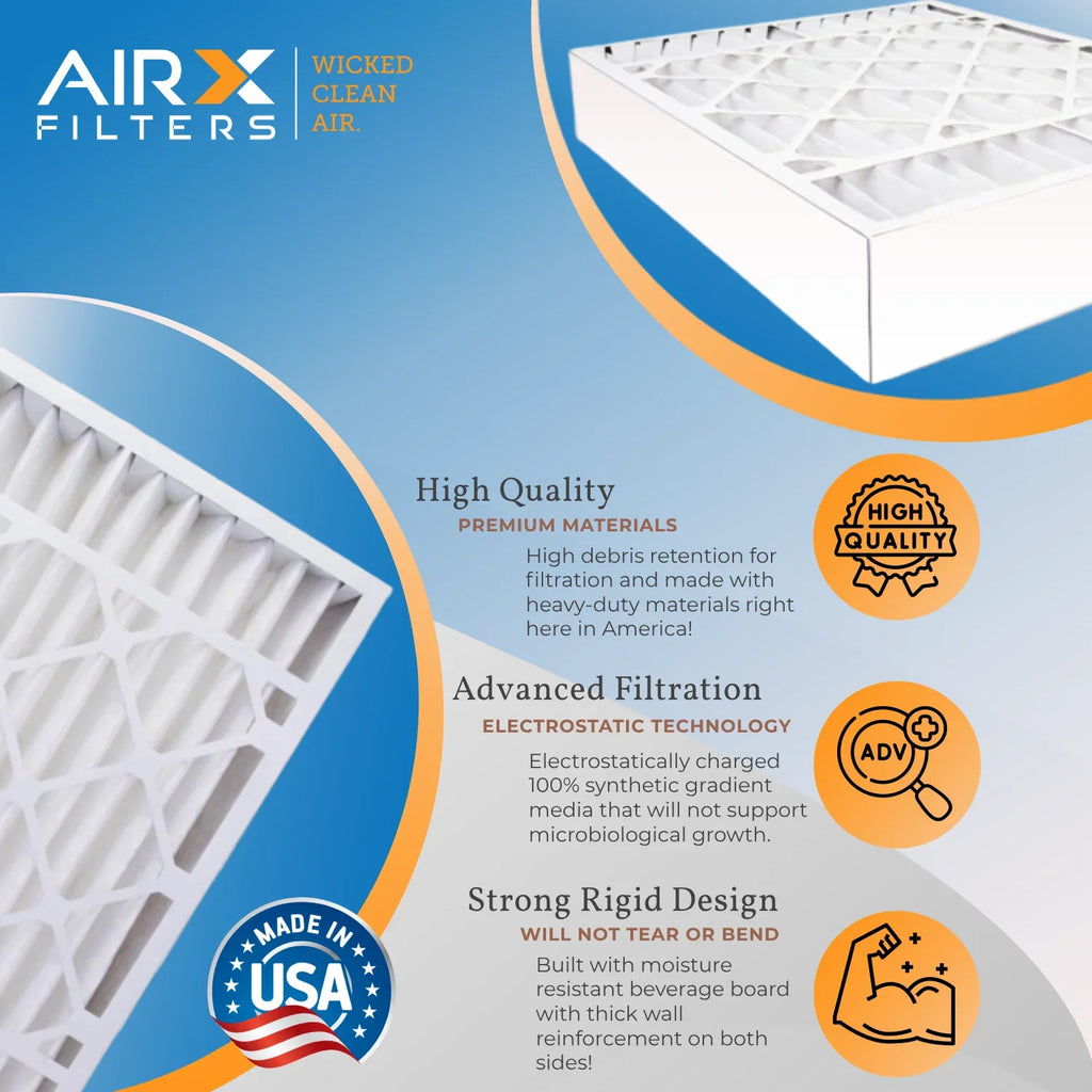 16x28x6 Air Filter MERV 11 Comparable to MPR 1000, MPR 1200 & FPR 7 Compatible with Aprilaire 401 Premium USA Made 16x28x6 Furnace Filter 1 Single Filter by AIRX FILTERS WICKED CLEAN AIR.