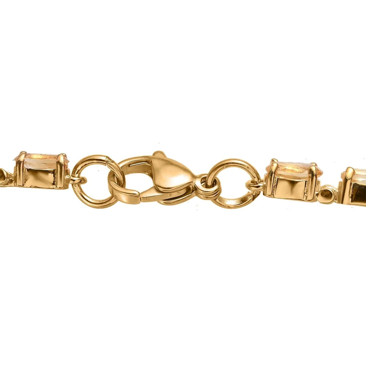 Shop LC Citrine Oval Stainless Steel Yellow Gold Ion Plated Bracelet for Women Jewelry Size 7.25" Ct 7.38 Birthday Gifts