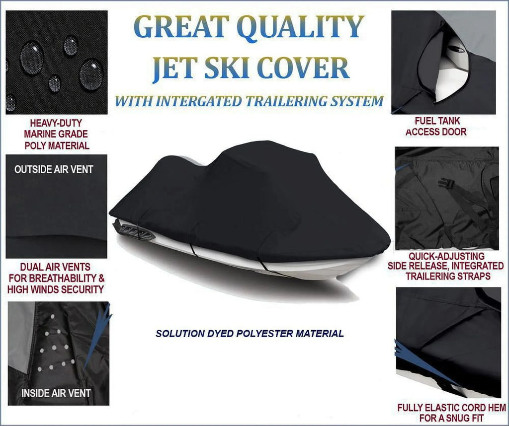 Onyx TOP OF THE LINE JET SKI Cover Compatible for Yamaha GP 1300R Jet Ski PWC Cover 2003 2004 2005 2006 2007 2008 2 Seater