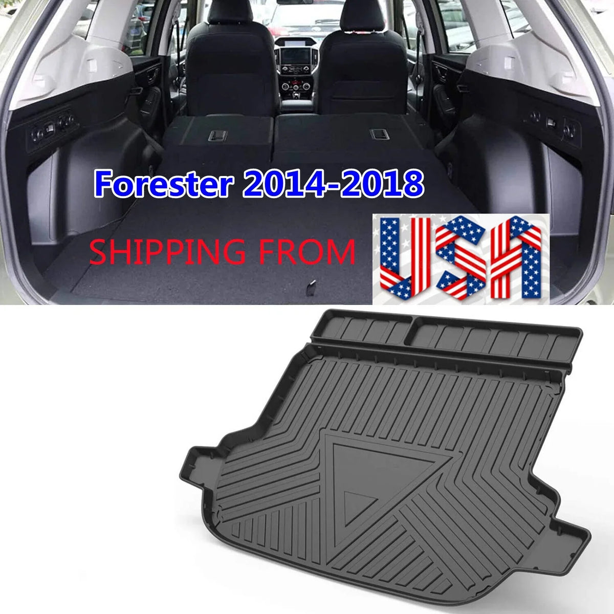 Trunk Liner TPO Cargo Mats for 2014-2018 Subaru Forester Reliable Protection