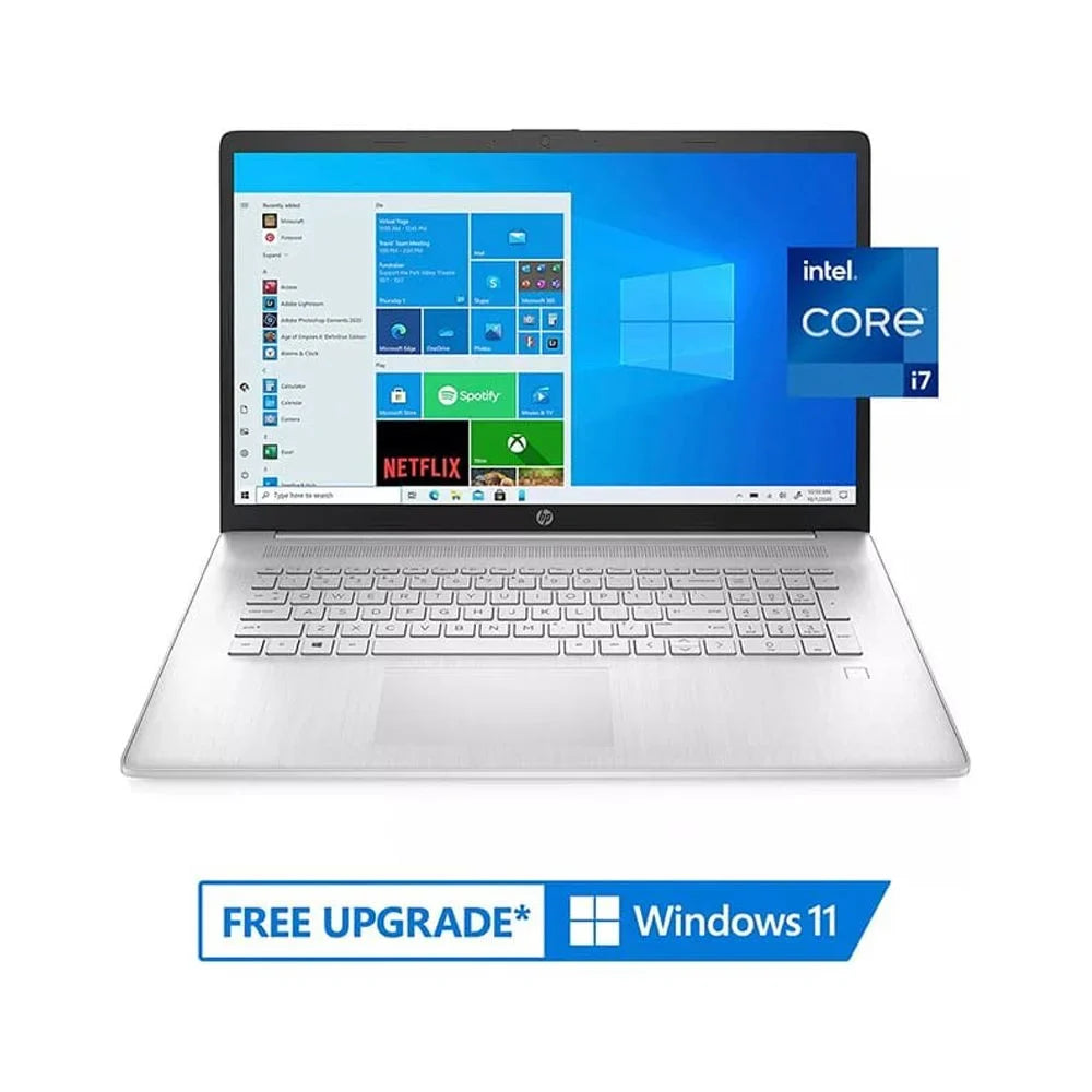 HP 2021 17.3" FHD IPS Laptop Computer, 11th Generation Intel Core i7-1165G7, 32GB RAM, 1TB PCIe SSD, Backlit Keyboard, Intel Iris Xe Graphics, HD Webcam, HD Audio, Windows OS, Silver, 32GB USB Card