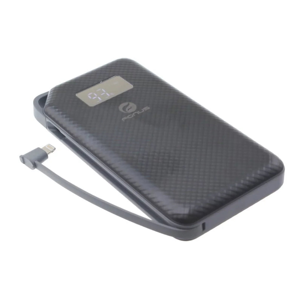 Charger 10000mAh Power Bank w Type-C Retractable USB Cable O1D for Acer Liquid Jade Primo - Alcatel PulseMix, Idol 5S 5 4S - Midnight Key2, Motion, KEYone - BLU G9 Pro, Vivo 5 - BOLD N1