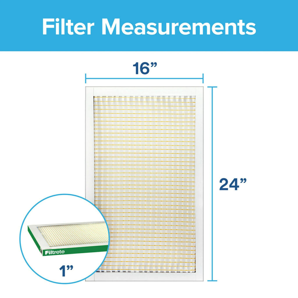 Filtrete 16x24x1 Air Filter, MPR 700 MERV 8, Dust, Pollen, and Pet Dander Reduction, 1 Filter