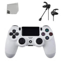 DualShock PlayStation 4 Wireless Controller - White Blue - Like New With Earbuds Bundle BOLT AXTION
