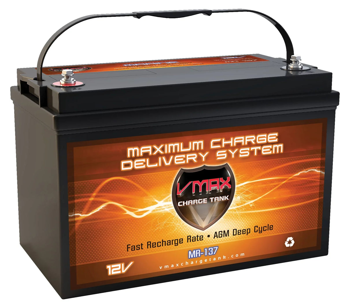 VMAX MR137-120 12V 120Ah AGM Deep Cycle Marine Grp31 Sealed Battery for 12 Volt 50 Pound 50lb Thrust Trolling Motors