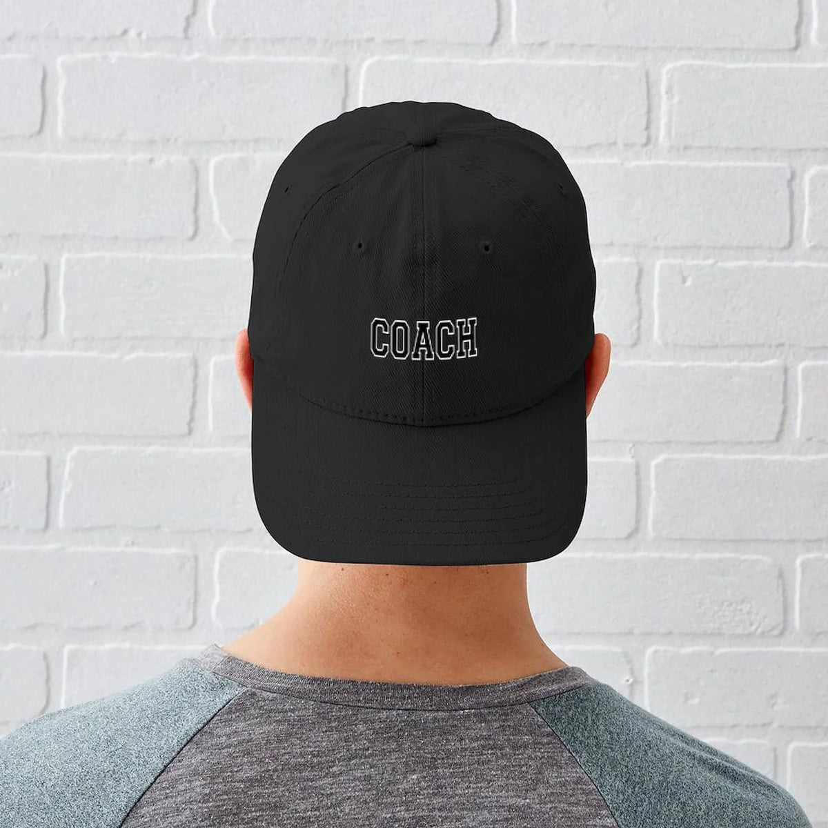CafePress - Coach Charcoal Cap - Printed Adjustable Cotton Canvas Midnight Baseball Hat