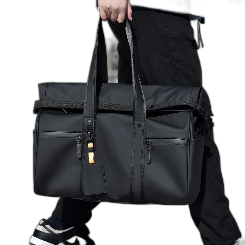 Waterproof Travel Bag Dry And Wet Separation Leather Feel Large Capacity Business Trip Handbag Men'S And Women'S Luggage Bag Sports And Fitness Bag