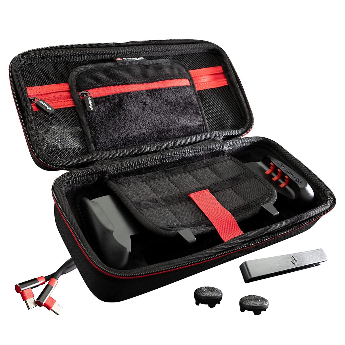 Satisfye ZenGrip Pro Gen 3 OLED Elite Bundle, Accessories Compatible with Switch - The Bundle includes: Grip, Elite Case and a Low Profile USB C-C Cable. BONUS: 2 Thumbsticks+1 JoyCon Rail