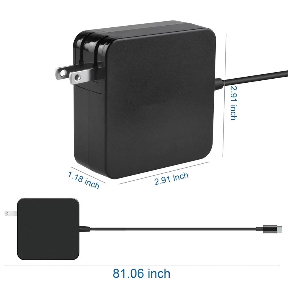 Aprelco Dark 65W USB Type-C AC Charger Compatible with HP Chromebook X2 :12-F040DX 12-F014DX 12-F015NR