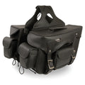 Milwaukee Leather SH66602 Zip-Off Double Pocket Studded Polyvinyl Throw Over Motorcycle Saddlebags