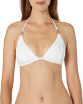 La Blanca Womens Halter Triangle Swimsuit Top 12 White