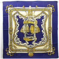 Pre-Owned Hermes Scarf Muffler Carre 90 BRIDE DE COUR Navy HERMES Ladies (Fair)