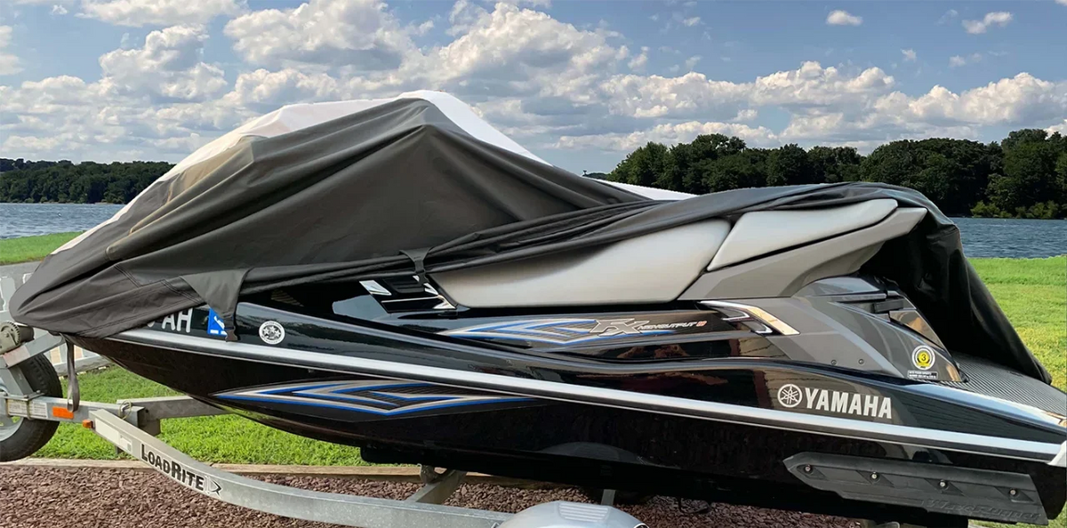 SUPER HEAVY-DUTY PWC JetSki Cover Compatible for Polaris Pro, Pro Limited, SLH All Years Jet Ski Trailerable Cover Midnight 1-2 Seater