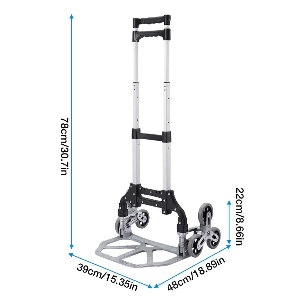 WZTO Moving Dolly For Stairs | Heavy Duty Collapsible Trolley With Wheels | Portable Folding Truck For Luggage, Moving, Travel, Shopping, Workplace, Warehouse Distribution