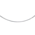 JewelStop Sterling Silver Classic Round Rhodium Omega 3 mm Necklace 16" w/Lobster Claw Clasp
