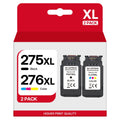 275XL 276XL Ink Cartridge Combo Pack Compatible for Canon PG-275 CL-276 275 276 XL Multi Value Pack Replacement for Canon PIXMA TS3520 TS3522 TS3500 TR4720 TR4722 TR4700 Printers (1 Dark 1 Color)