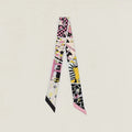 Hermmes Scarf Muffler Suite Twilly Silk Scarf Charcoal Ladies New