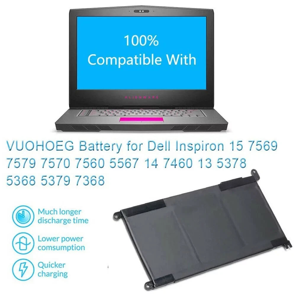 42WH WDX0R Battery for Dell Inspiron 5565 7573 Series P66F P75F P69G CYMGM