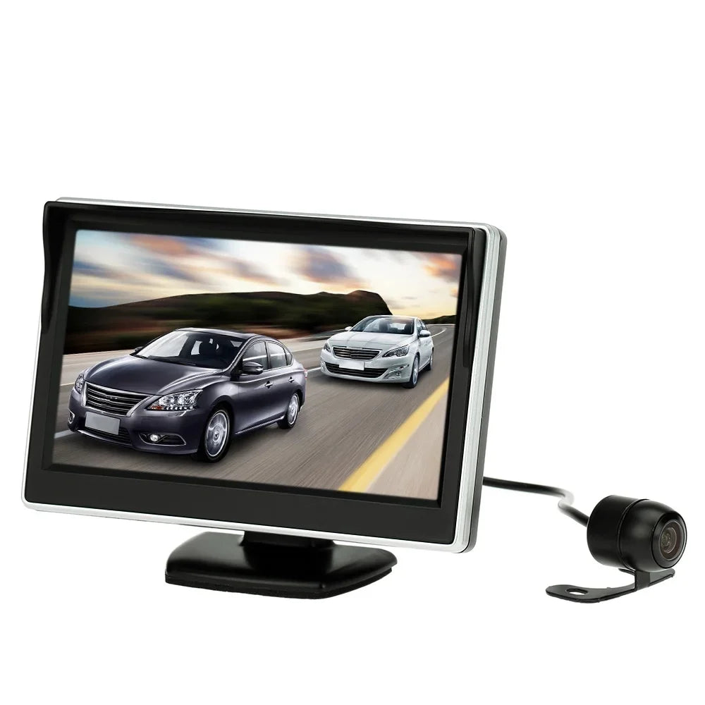 CACAGOO 5 Unit TFT LCD Display Monitor Car Rear View Backup Reverse System + HD Parking Camera