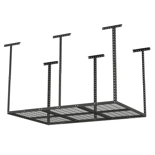 4x6ft Overhead Garage Storage Rack,Adjustable Garage Storage Organization Systerm,Heavy Duty Metal Garage Ceiling Storage Racks,560lbs Weight Midnight
