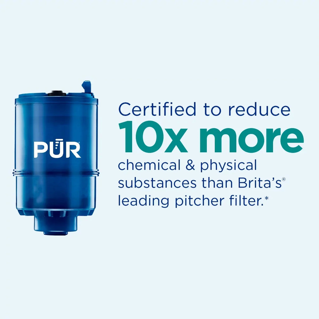 PUR PLUS Faucet Mount Water Filtration System, Horizontal, Chrome, PFM400H