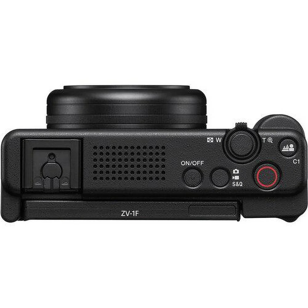 Sony ZV-1F Vlogging Camera Dark with SanDisk 64GB Memory Card + ZeeTech Accessory Bundle