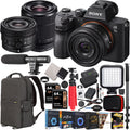 Sony a7 III Mirrorless Full Frame Camera + 2 Lens Kit w/ FE 24mm F2.8 G SEL24F28G + 28-70mm F3.5-5.6 OSS + ILCE7M3K/B Bundle with Deco Gear Photography Backpack Case + Microphone + LED + Accessories