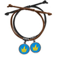 Doodle Scrawl Graffiti Marchese Headgear Bracelet Double Leather Rope Wristband Couple Set