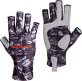 BASSDASH ALTIMATE Sun Protection Fingerless Hunting Fishing Gloves UPF 50+ Men s Women s UV Gloves for Kayaking Paddling Hiking Cycling Driving Shooting Training Charcoal Camo X-Large