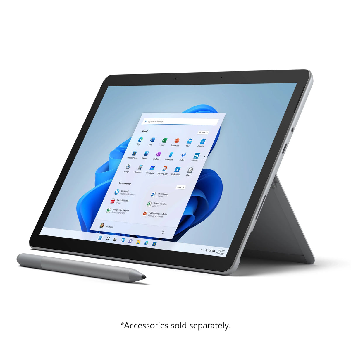 Microsoft Surface Go 3 10.5" Pixel Sense Flow Display, 10 Point Multi- touch, Intel®Pentium® Gold 6500Y, 8GB RAM, 128GB SSD, Platinum, Windows 11, 8VA-00001