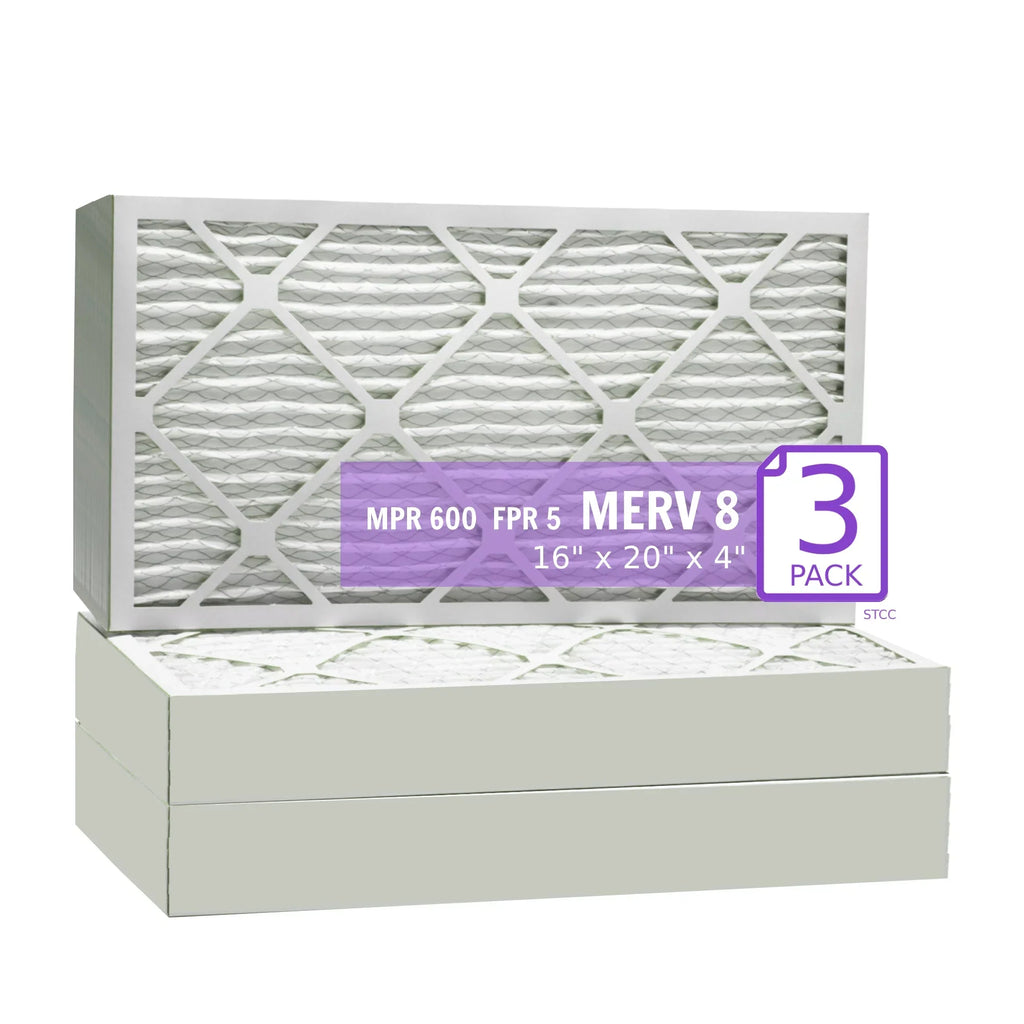 16x20x4, Purolator DMK80 Extended Surface Pleated Air Filter, Mechanical MERV 8, (3 Pack)