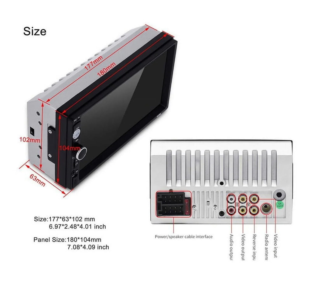 HD Touch Screen Car Stereo Car MP4 MP5 player 2 DIN Bluetooth 7 Centimeter car radio with Rear View Camera/ Mirror Link /Car Audio /Video /FM /USB /TF /AUX