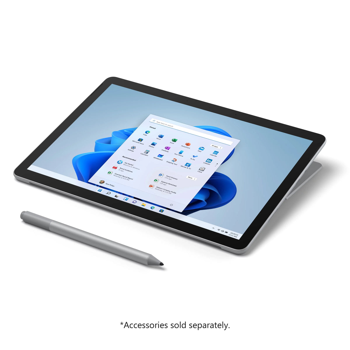 Microsoft Surface Go 3 10.5" Pixel Sense Flow Display, 10 Point Multi- touch, Intel®Pentium® Gold 6500Y, 8GB RAM, 128GB SSD, Platinum, Windows 11, 8VA-00001