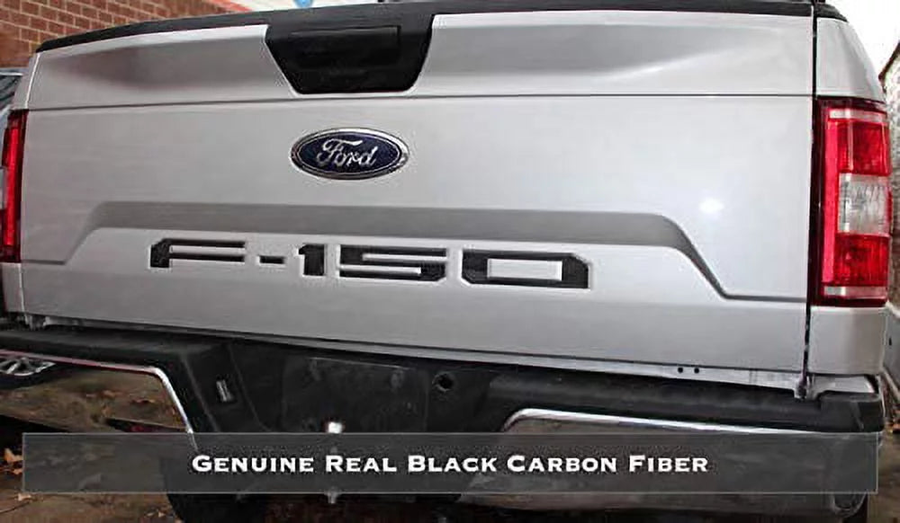 BDTrims | Domed Raised Tailgate Letters Inserts fits 2018 2019 F-150 Models (Real Midnight Carbon)