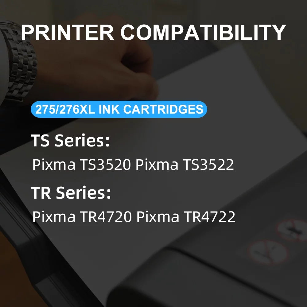 FACMS 275XL 276XL 275 Ink Replacement for Canon Printer Ink 275 276 Combo Pack PG-275 CL-276 Compatible with Canon PIXMA TR4720 TR4722 TS3522 TS3520 TS3500 Printer(1 Midnight Tri-Color)