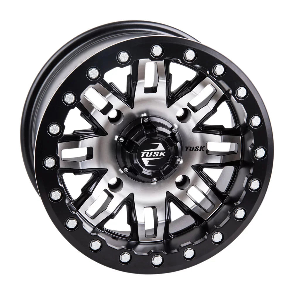 4/156 Tusk Teton Beadlock Wheel 15x7 5.0 + 2.0 Dark For YAMAHA Wolverine RMAX 2 1000 Sport 2022