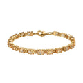 Shop LC Citrine Oval Stainless Steel Yellow Gold Ion Plated Bracelet for Women Jewelry Size 7.25" Ct 7.38 Birthday Gifts