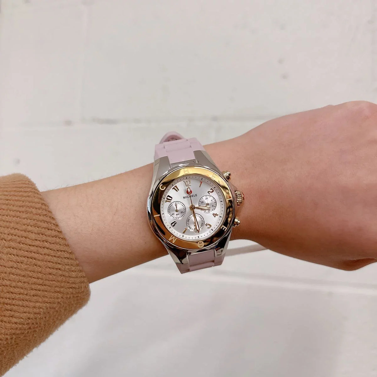 Michele MWW12F000105 Jelly Bean Tahitian Two Tone Gold Silver Pink Watch