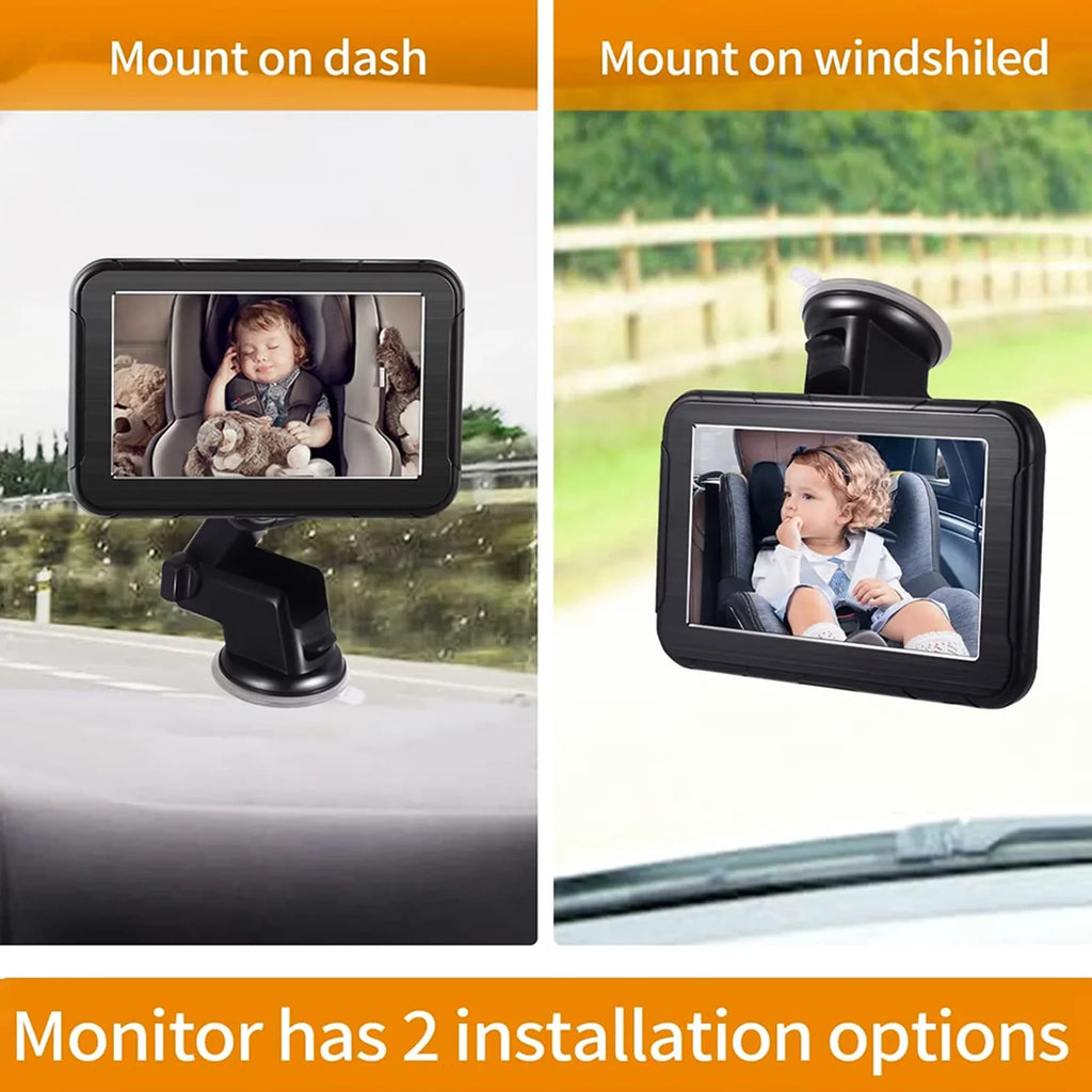 moobody Baby Car Monitor 1080P High Definition Monitor Camera for Baby Rear Facing Seat 5 Unit Car Seat Mirror Display 150° Wide View Night Vision Baby Car Mirror Camera Easy Installation