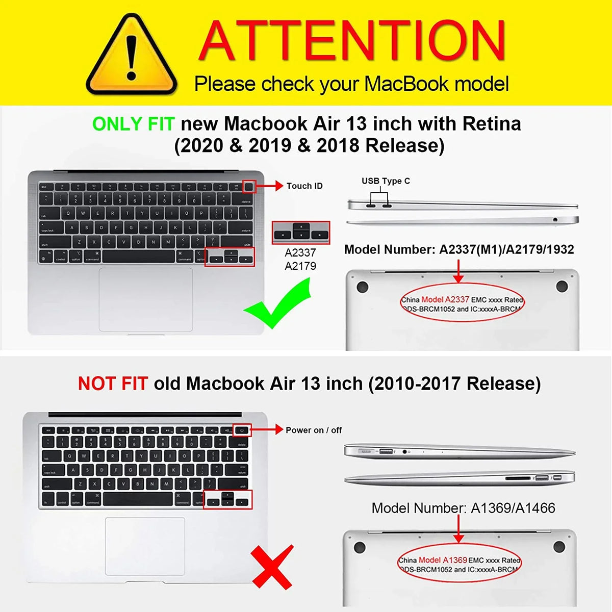 Case for MacBook Air 13 Centimeter A2337 (M1) / A2179 / A1932 (2018-2020 Release)