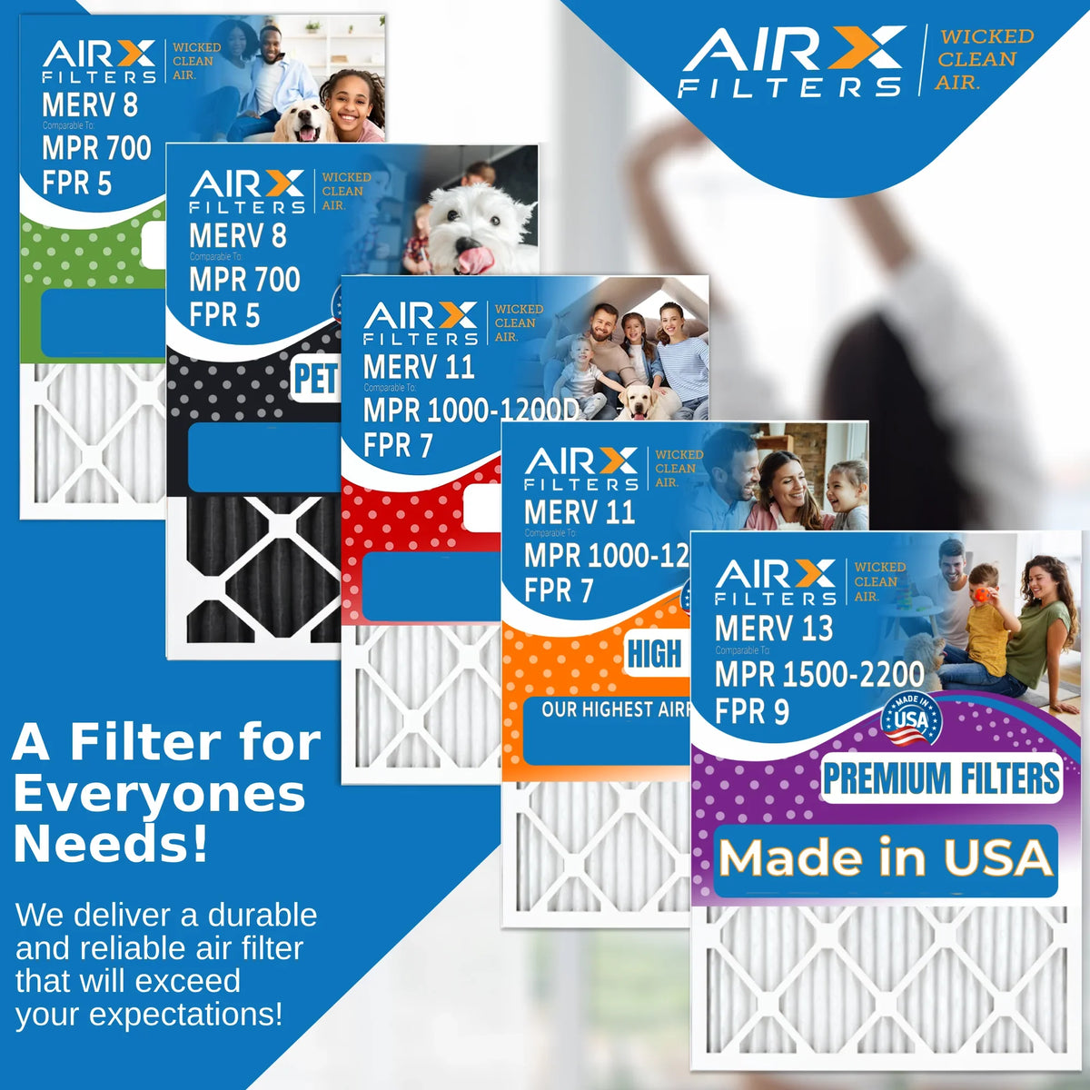 16x28x6 Air Filter MERV 11 Comparable to MPR 1000, MPR 1200 & FPR 7 Compatible with Aprilaire 401 Premium USA Made 16x28x6 Furnace Filter 1 Single Filter by AIRX FILTERS WICKED CLEAN AIR.